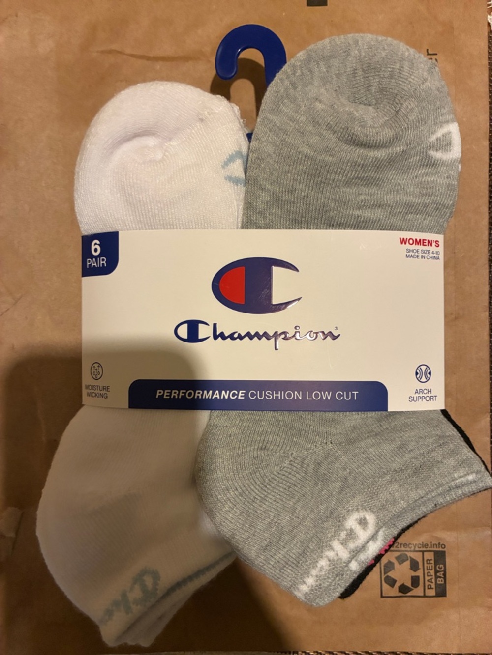 Champion Women's Performance Cushion Low Cut Athletic Socks - (6 Pair)